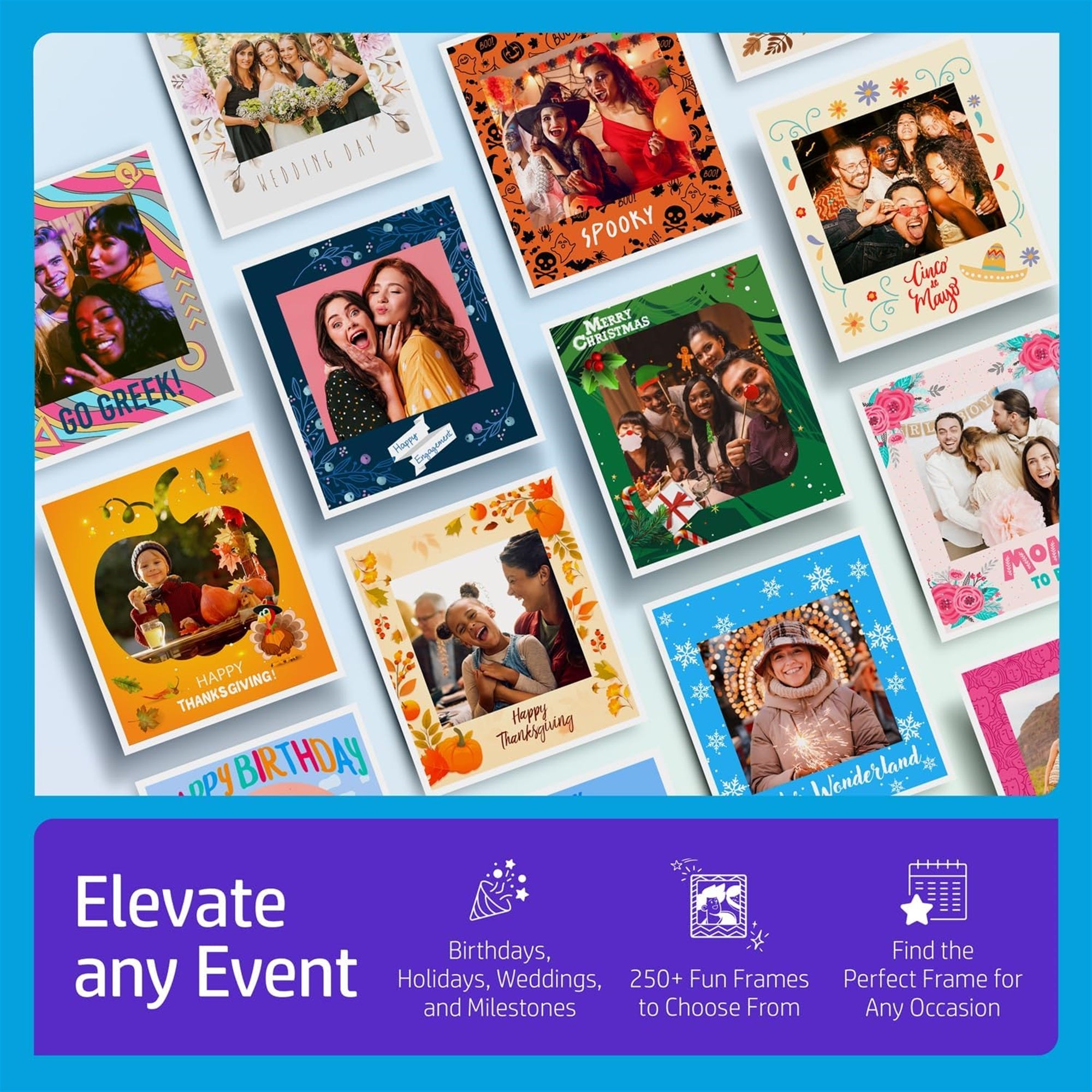 HP Sprocket Photobooth 3x4 fotoskriver (hvit) pakke med sinkpapir (100 ark) og bæreveske
