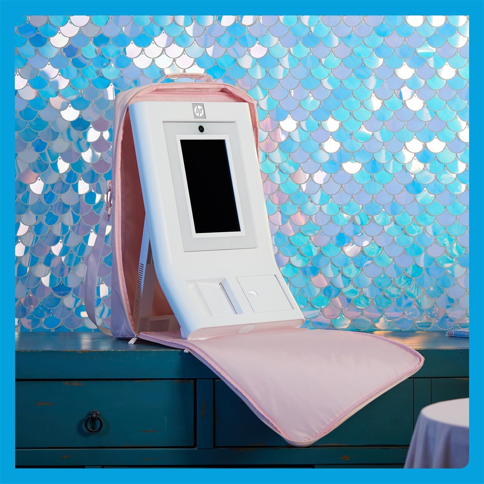 HP Premium bæreveske med polstret oppbevaringsveske med avtagbar skulderstropp for kjedehjul Photobooth (rosa)