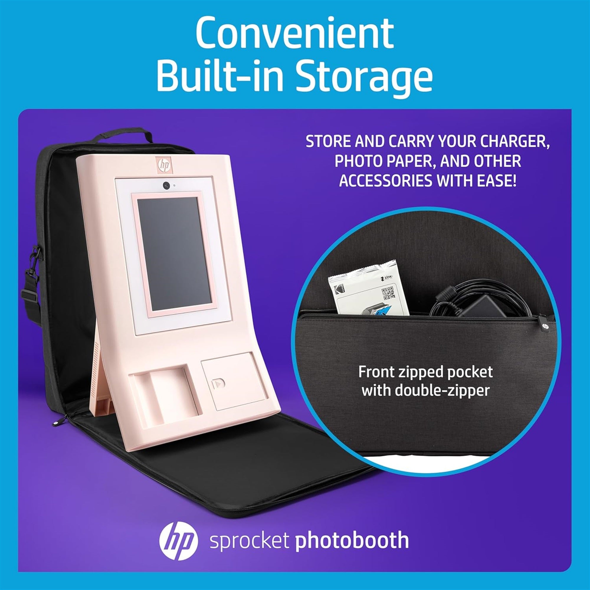 Мягкий чехол HP Premium Carrying Storage Case со съемным плечевым ремнем для фотобудки Sprocket (черный)