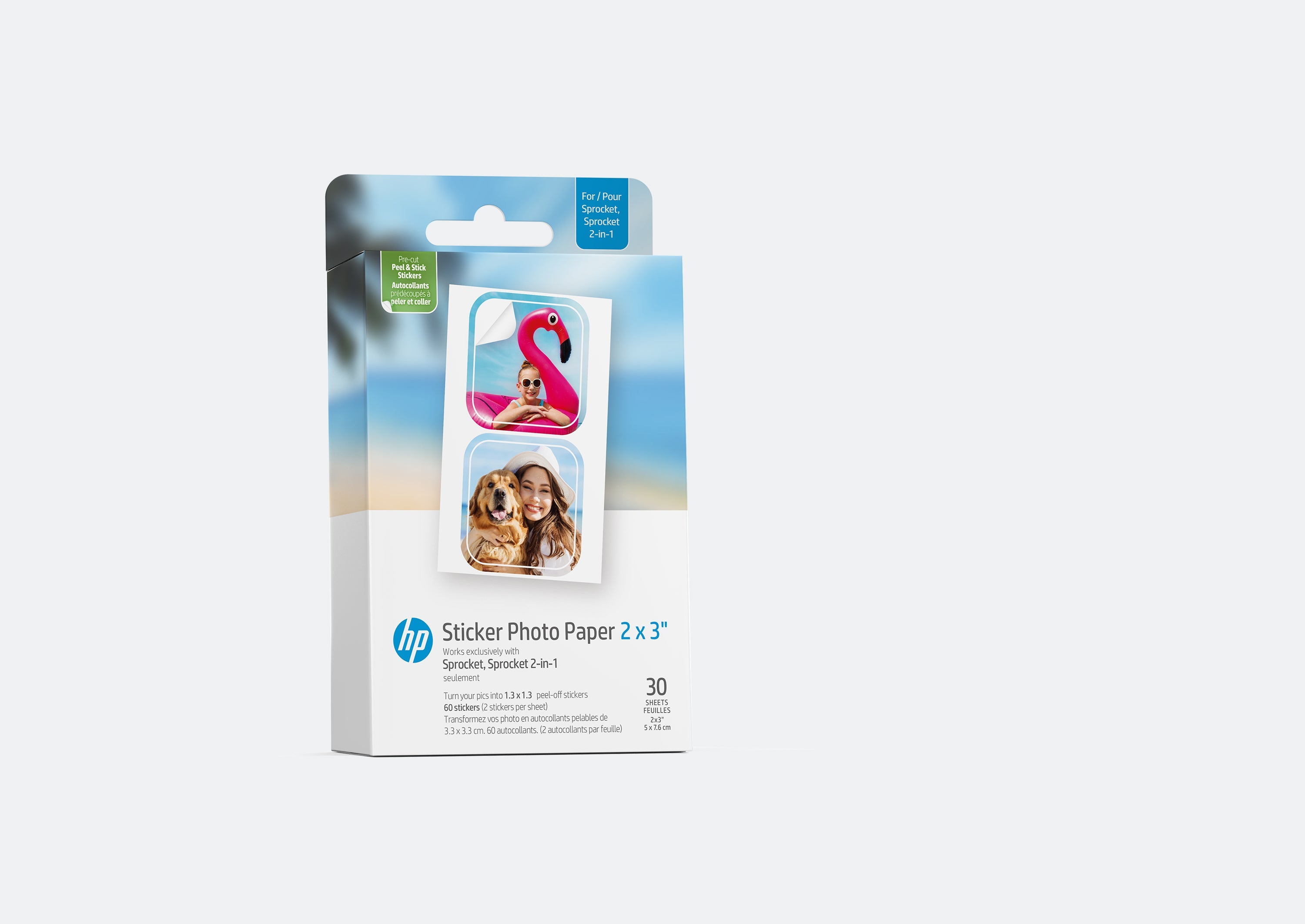 HP Sprocket 2” x 3” Premium Zink Sticky-Back Photo Paper